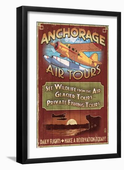 Anchorage, Alaska - Air Tours-Lantern Press-Framed Art Print