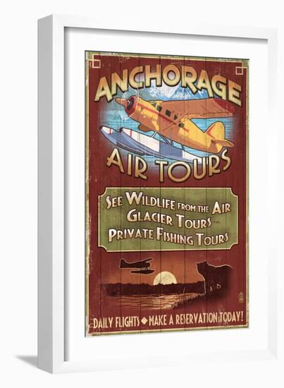 Anchorage, Alaska - Air Tours-Lantern Press-Framed Art Print