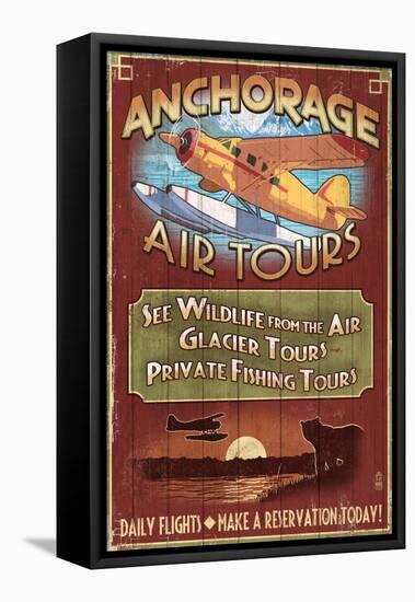 Anchorage, Alaska - Air Tours-Lantern Press-Framed Stretched Canvas