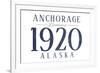 Anchorage, Alaska - Established Date (Blue)-Lantern Press-Framed Art Print