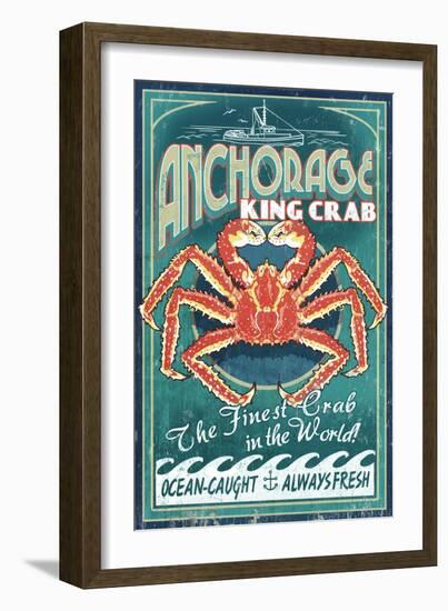 Anchorage, Alaska - King Crab-Lantern Press-Framed Art Print