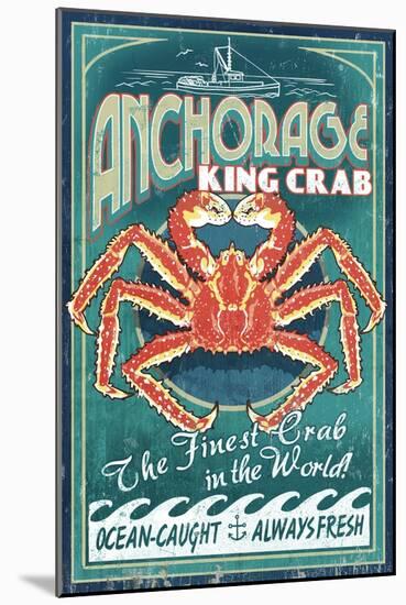 Anchorage, Alaska - King Crab-Lantern Press-Mounted Art Print