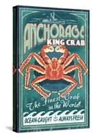 Anchorage, Alaska - King Crab-Lantern Press-Stretched Canvas