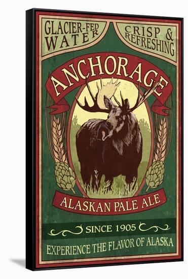 Anchorage, Alaska - Moose Head Ale-Lantern Press-Framed Stretched Canvas