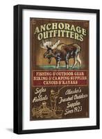 Anchorage, Alaska - Moose Outfitters-Lantern Press-Framed Art Print