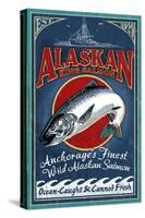 Anchorage, Alaska - Salmon-Lantern Press-Stretched Canvas