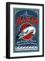 Anchorage, Alaska - Salmon-Lantern Press-Framed Art Print