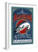 Anchorage, Alaska - Salmon-Lantern Press-Framed Art Print