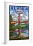 Anchorage, Alaska - Sign Destinations-Lantern Press-Framed Art Print