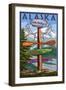 Anchorage, Alaska - Sign Destinations-Lantern Press-Framed Art Print