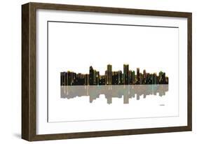 Anchorage Alaska Skyline BW 1-Marlene Watson-Framed Giclee Print