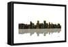 Anchorage Alaska Skyline BW 1-Marlene Watson-Framed Stretched Canvas