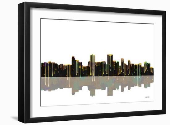 Anchorage Alaska Skyline BW 1-Marlene Watson-Framed Premium Giclee Print