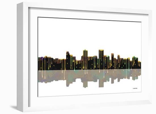 Anchorage Alaska Skyline BW 1-Marlene Watson-Framed Giclee Print