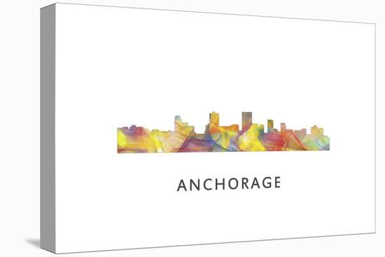 Anchorage Alaska Skyline-Marlene Watson-Stretched Canvas