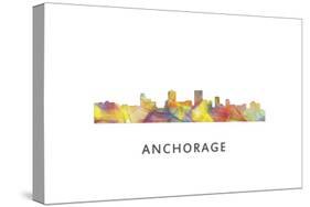 Anchorage Alaska Skyline-Marlene Watson-Stretched Canvas