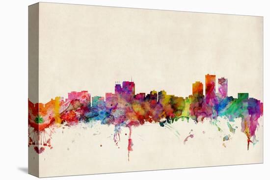 Anchorage Alaska Skyline-Michael Tompsett-Stretched Canvas