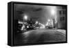 Anchorage, Alaska View of 4th Ave at night Photograph-Lantern Press-Framed Stretched Canvas