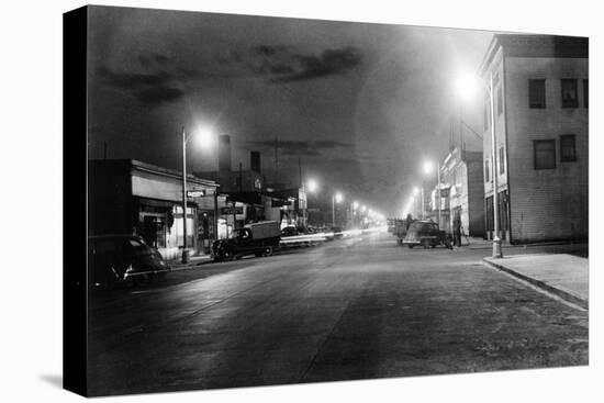 Anchorage, Alaska View of 4th Ave at night Photograph-Lantern Press-Stretched Canvas