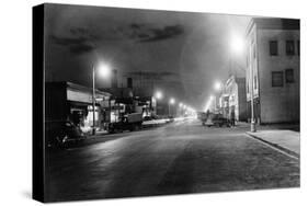 Anchorage, Alaska View of 4th Ave at night Photograph-Lantern Press-Stretched Canvas