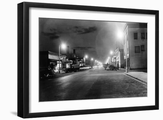 Anchorage, Alaska View of 4th Ave at night Photograph-Lantern Press-Framed Art Print