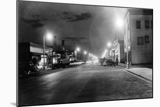 Anchorage, Alaska View of 4th Ave at night Photograph-Lantern Press-Mounted Art Print