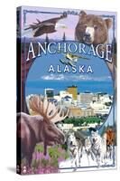 Anchorage, Alaska Views-Lantern Press-Stretched Canvas