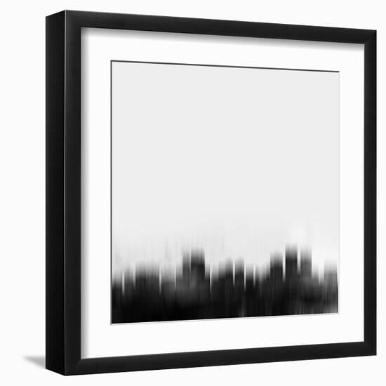 Anchorage City Skyline - Black-NaxArt-Framed Art Print