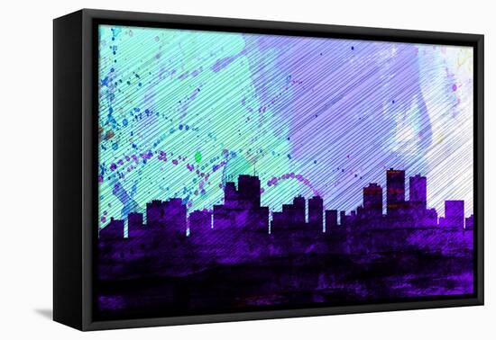 Anchorage City Skyline-NaxArt-Framed Stretched Canvas