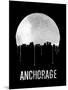 Anchorage Skyline Black-null-Mounted Art Print