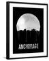 Anchorage Skyline Black-null-Framed Art Print