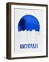 Anchorage Skyline Blue-null-Framed Art Print