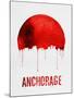 Anchorage Skyline Red-null-Mounted Art Print