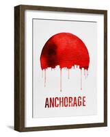 Anchorage Skyline Red-null-Framed Art Print