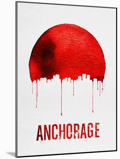 Anchorage Skyline Red-null-Mounted Art Print