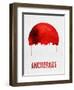 Anchorage Skyline Red-null-Framed Art Print