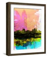 Anchorage Watercolor Skyline-NaxArt-Framed Art Print