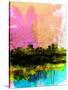 Anchorage Watercolor Skyline-NaxArt-Stretched Canvas