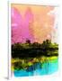 Anchorage Watercolor Skyline-NaxArt-Framed Art Print