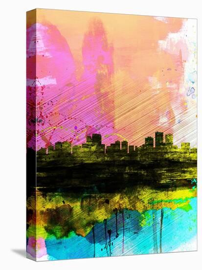 Anchorage Watercolor Skyline-NaxArt-Stretched Canvas