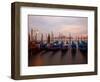 Anchored Gondolas at Twilight, Venice, Italy-Jim Zuckerman-Framed Photographic Print