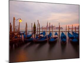 Anchored Gondolas at Twilight, Venice, Italy-Jim Zuckerman-Mounted Photographic Print