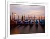 Anchored Gondolas at Twilight, Venice, Italy-Jim Zuckerman-Framed Photographic Print