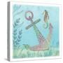 Anchored Seahorse-Pamela Varacek-Stretched Canvas