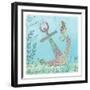 Anchored Seahorse-Pamela Varacek-Framed Art Print