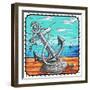 Anchors Away Rope - Border II-Megan Aroon Duncanson-Framed Giclee Print