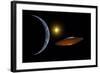 Ancient Aliens Arriving Towards Earth in Flying Saucers-null-Framed Art Print