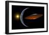 Ancient Aliens Arriving Towards Earth in Flying Saucers-null-Framed Premium Giclee Print