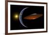 Ancient Aliens Arriving Towards Earth in Flying Saucers-null-Framed Art Print