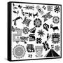 Ancient American Design Elements-Sateda-Framed Stretched Canvas